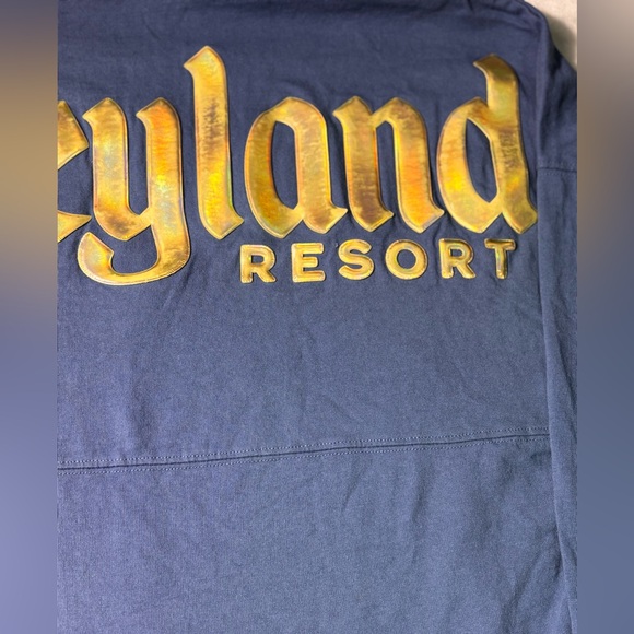 Disneyland Large Spirit Jersey gold and blue Mickey Mouse 100% cotton - Picture 4 of 7